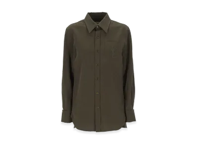 Saint Laurent Women's 'Cassandre' Shirt "Green"