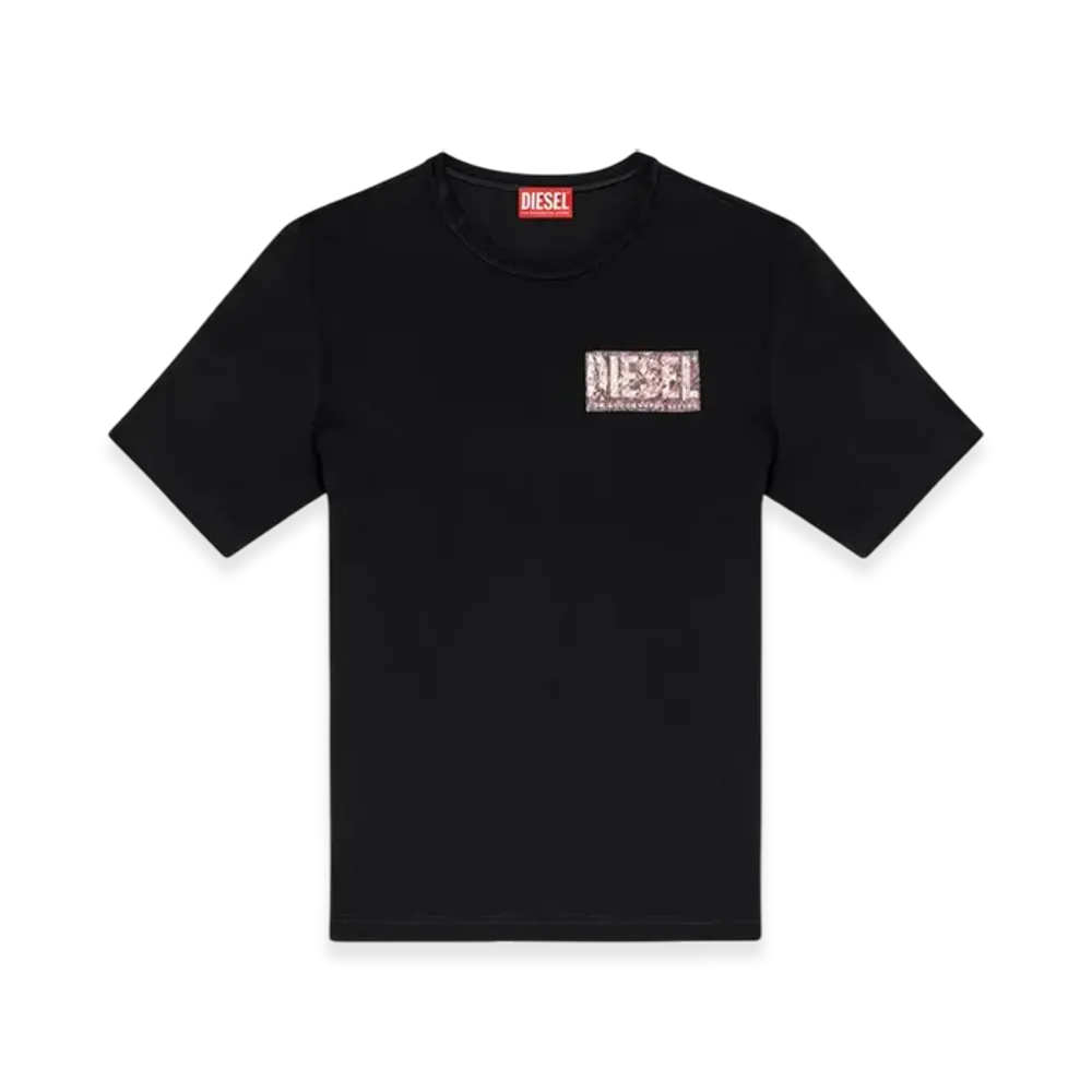 Diesel T-Adjust-R19 T-Shirt With Gabardine Patch Logo "Black"