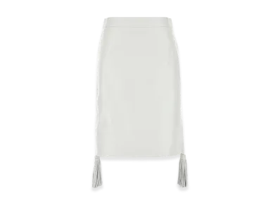 Bottega Veneta Women's Leather Skirt "White"