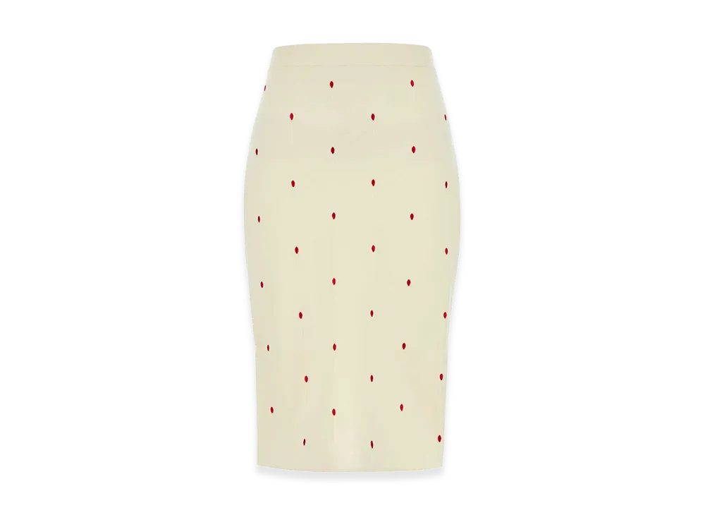 Bottega Veneta Women's Embroidered Cotton Blend Skirt "White"