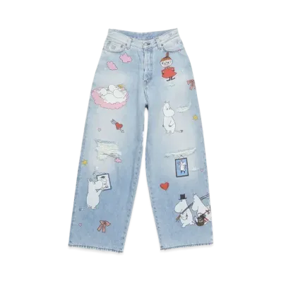 Acne Studios x Moomin Super Baggy Fit Jeans - 2023 "Light Blue"