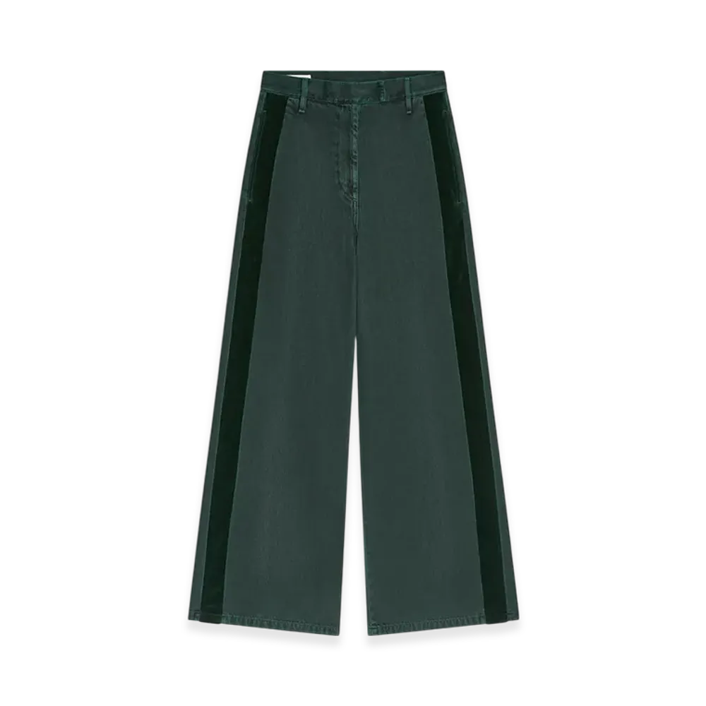 DRIES VAN NOTEN Women's Dyed Denim Pants "Petrol"