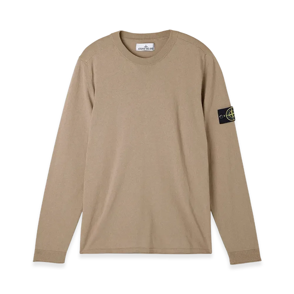 Stone Island Crewneck Knit 5100062 Light Raw Hand Organic Cotton "Biscuit"