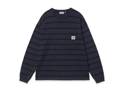 Carhartt WIP L/S Cardona Pocket T-Shirt "Cardona Stripe/Natural/Dark Navy/Garment Dyed"