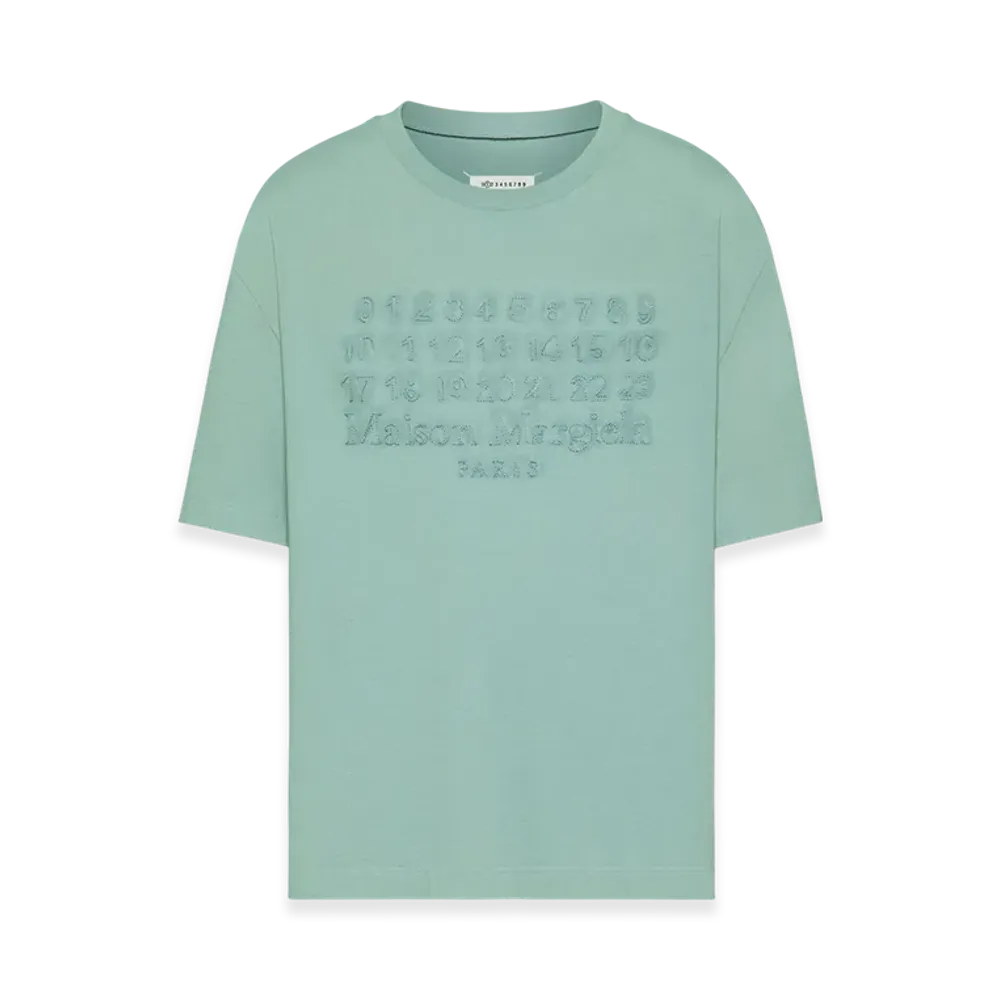 Maison Margiela Men's Embroidered Logo T-Shirt "Blue"