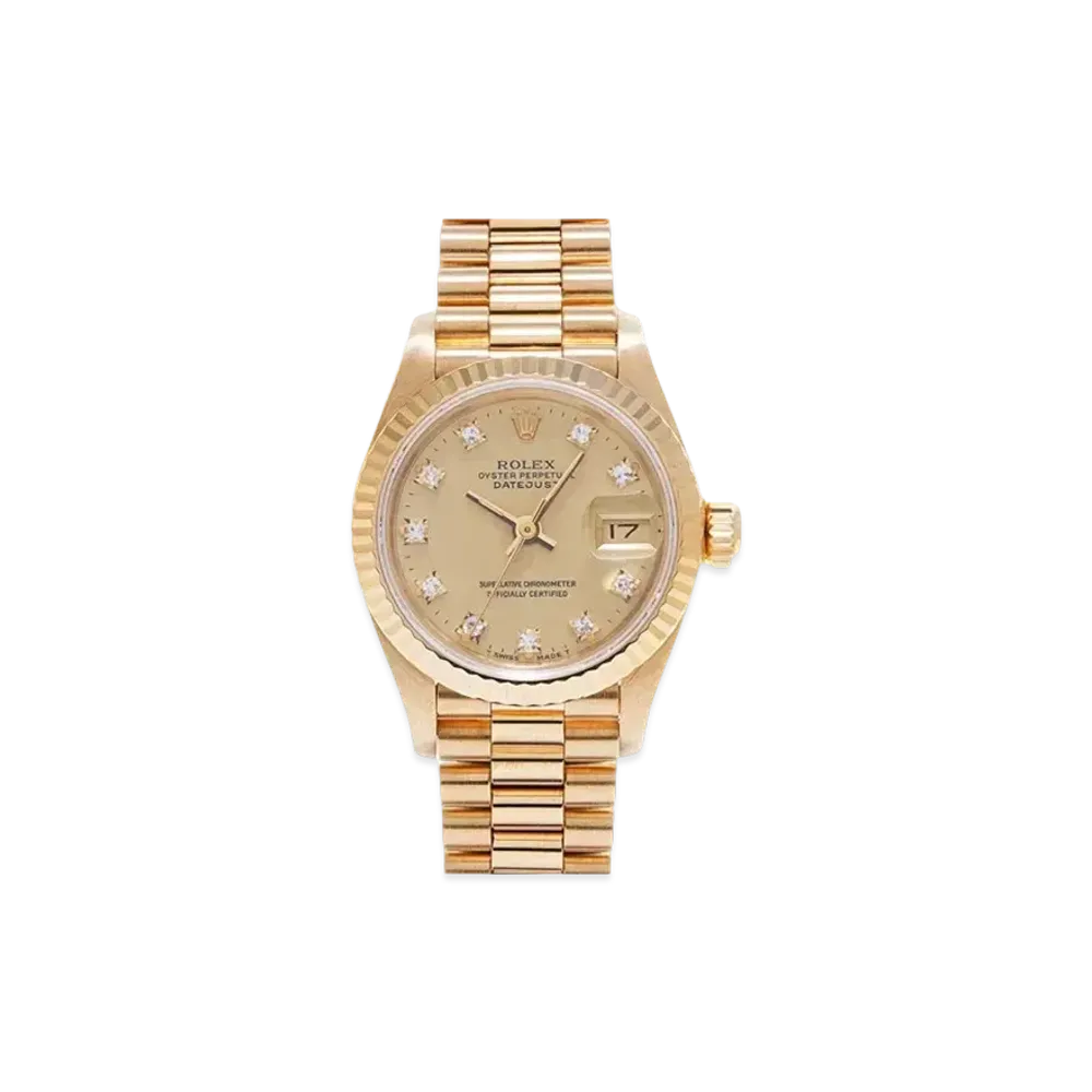 ROLEX Lady-Datejust 10P Diamonds "Champagne/Yellow Gold"