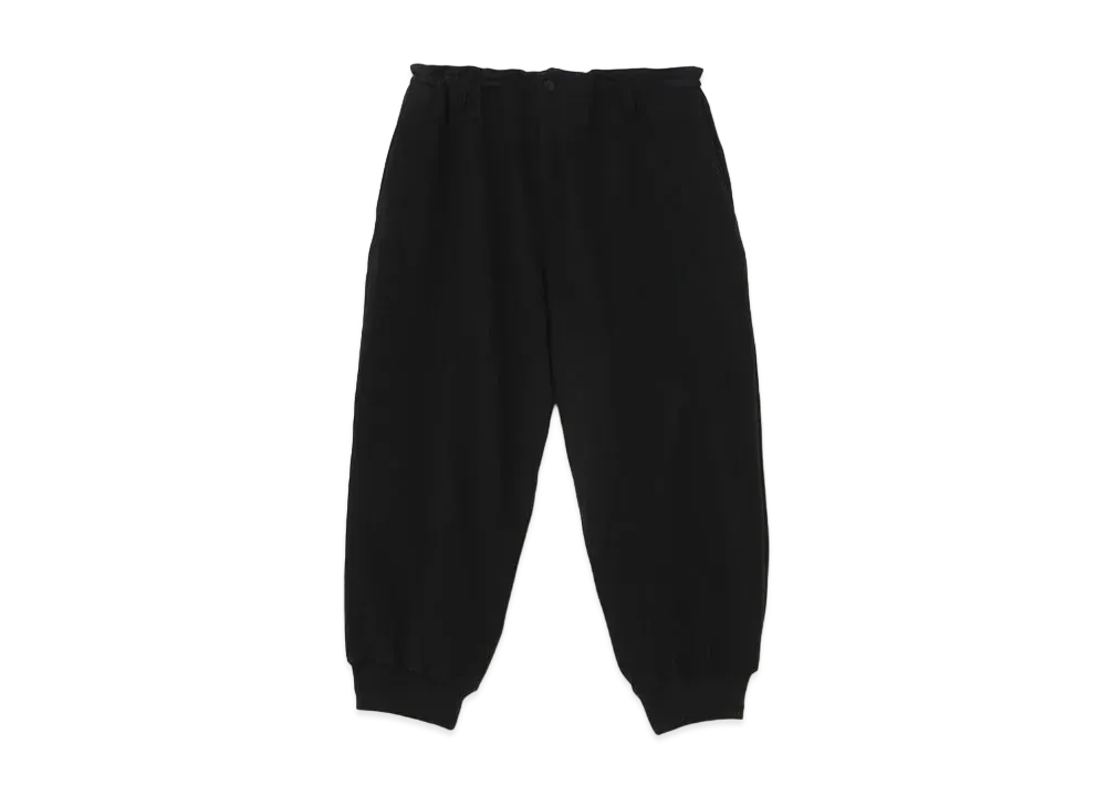 Yohji Yamamoto Pour Homme BEAUTIFUL FLEECY LINING DYE RAISED HEM RIB PANTS "Black"