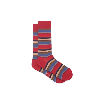 Paul Smith Random Border Socks "Red"