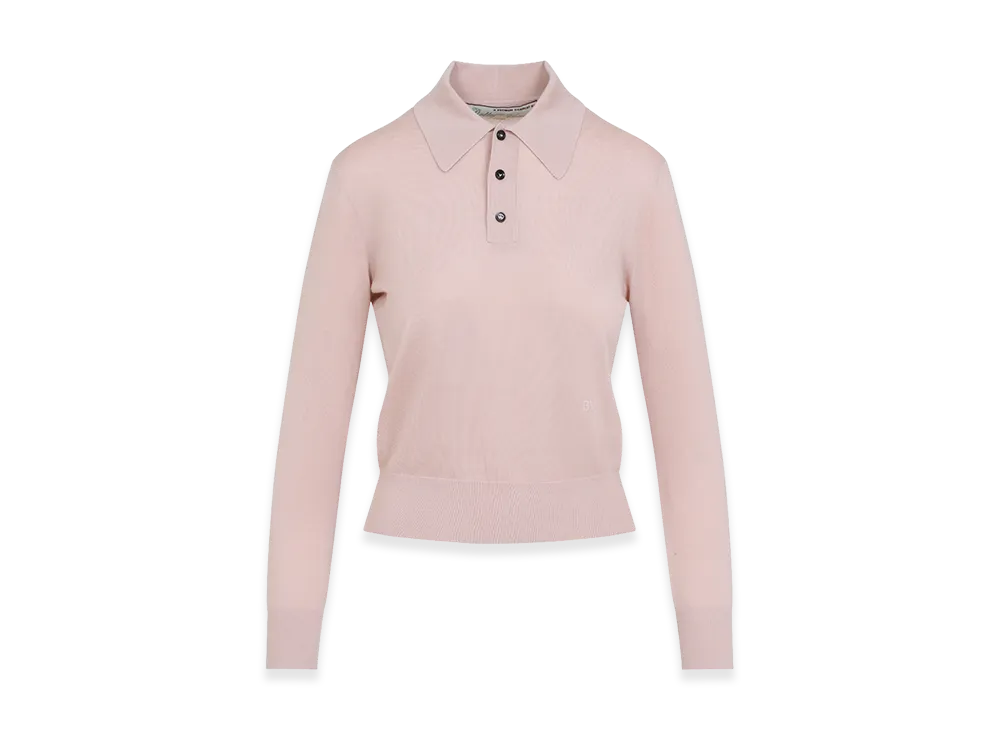 Bottega Veneta Women's Long Sleeve Polo Top "Cameo"