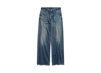 BALENCIAGA Women's Wide Leg Baggy Pants "Deep Blue"