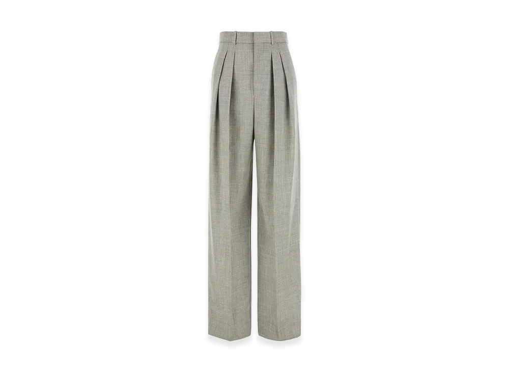 Saint Laurent Women's Grey Wool Pant "Beige/Tan"