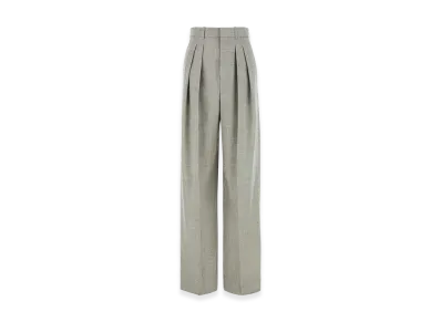 Saint Laurent Women's Grey Wool Pant "Beige/Tan"