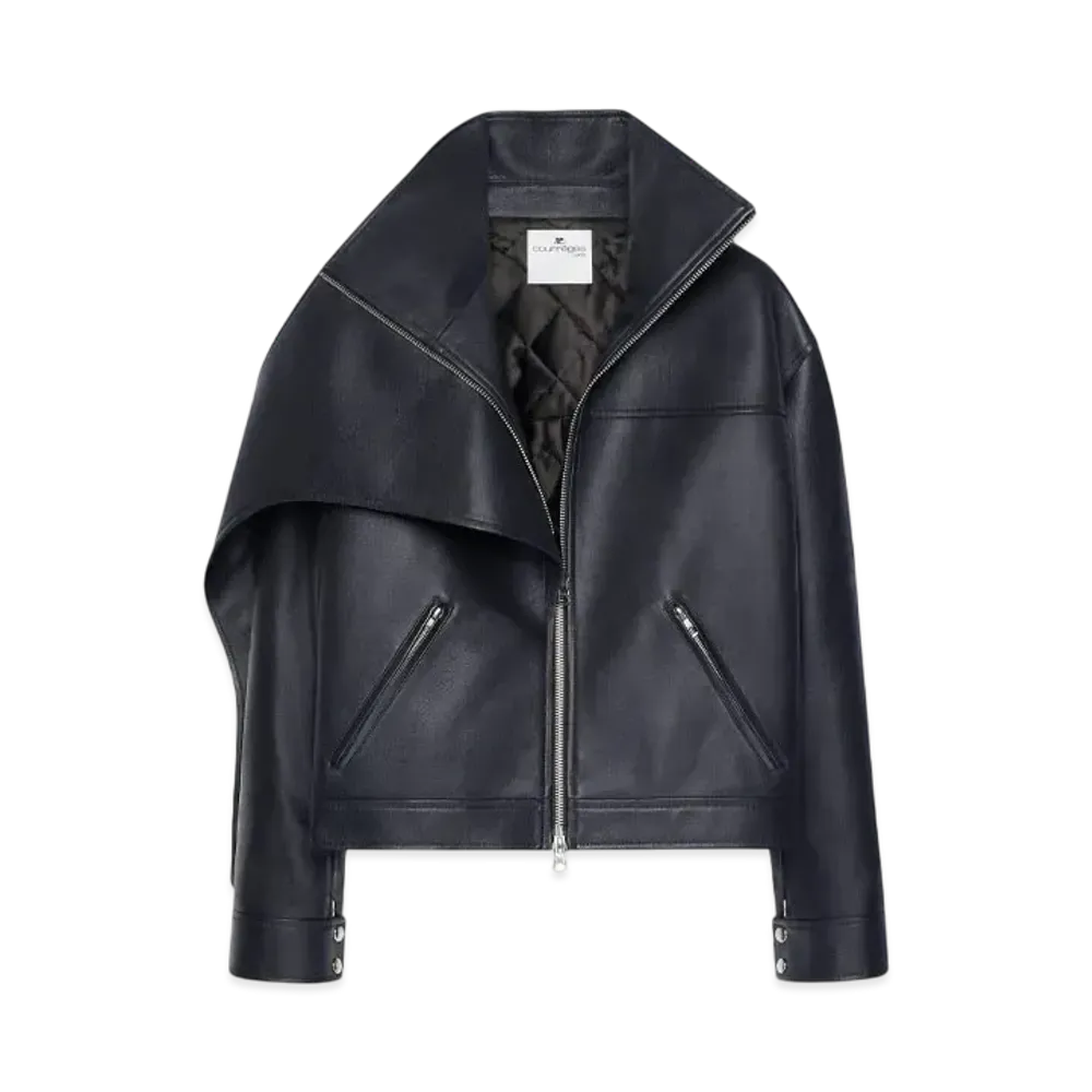Courreges Oversized Leather Jacket "Black"