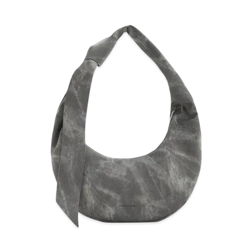 CHARLES & KEITH Tony Denim Knot Curve Hobo Bag "DarkGrey"