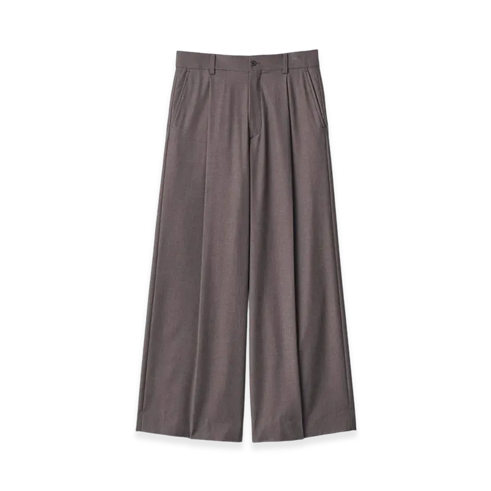 ssstein Extra Fine Wool Extra Wide Trousers "Brown Grey"
