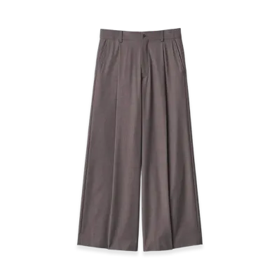 ssstein Extra Fine Wool Extra Wide Trousers "Brown Grey"