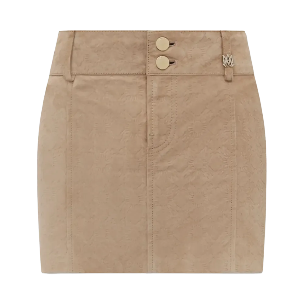 AMIRI Women's Ma Quad Suede Mini Skirt "Camel"