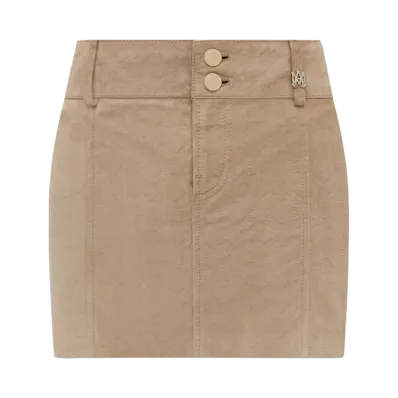 AMIRI Women's Ma Quad Suede Mini Skirt "Camel"