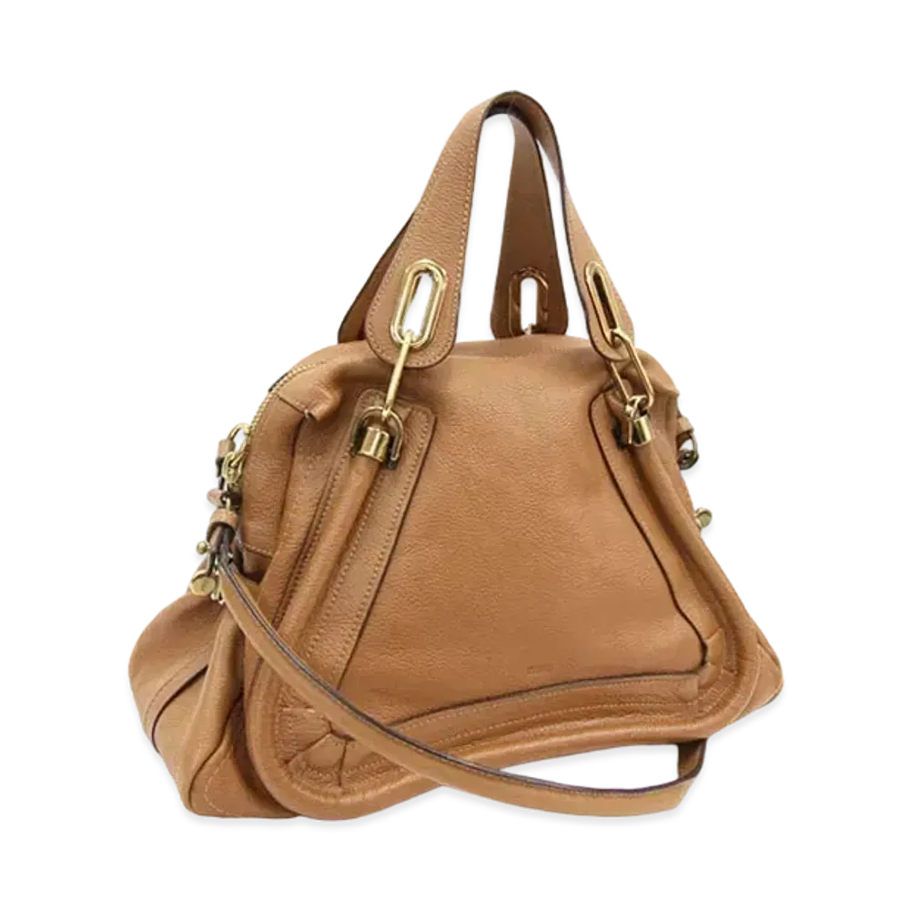 Chloe Paraty Leather 2WAY Bag "Brown"