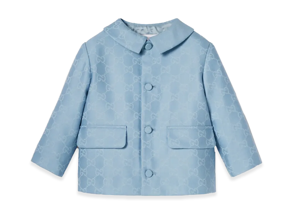 GUCCI Kids Jacket Embroidered GG Logo "Azure"