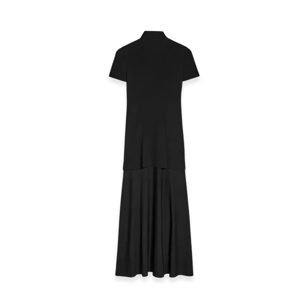 Jil Sander Fluid Viscose High-Neck Dress "Black"