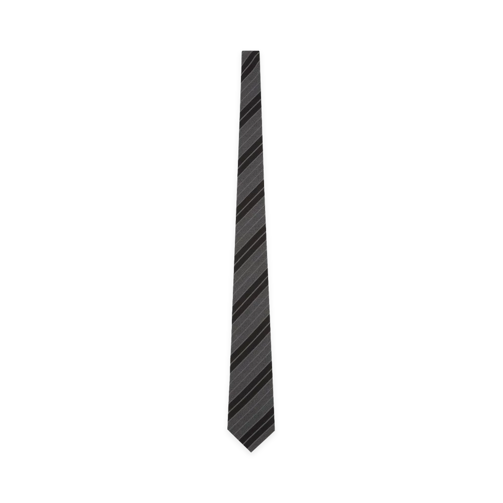 Saint Laurent Embroidered Jacquard Tie "Black"