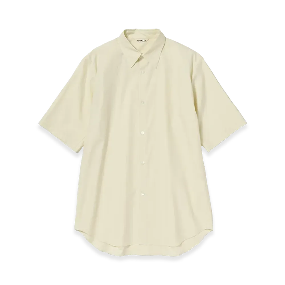 AURALEE Women's Washed Finx Twill Half Sleeved Shirt "Vanilla"