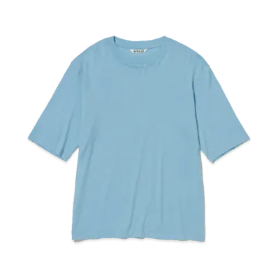 AURALEE Extra Fine Wool Jersey Tee "Light Blue"