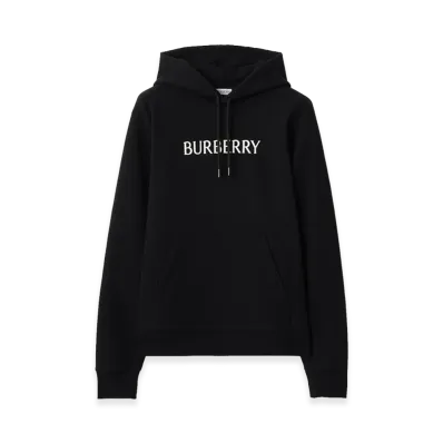 Burberry Logo Cotton Hoodie "Black"
