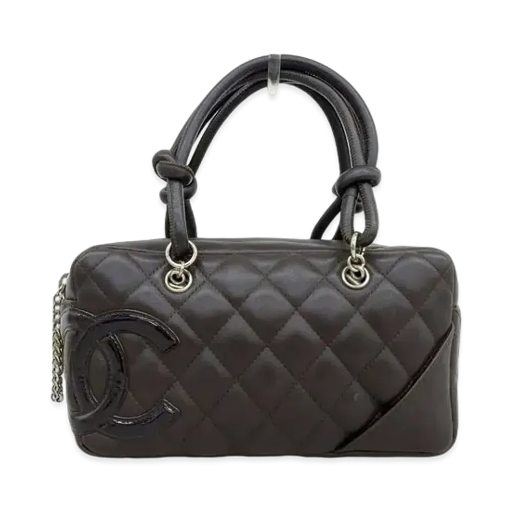 CHANEL Cambon Line Small Bowler Bag Mini "Dark Brown/Enamel"