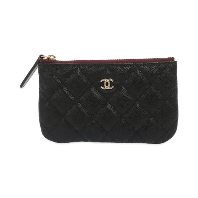 CHANEL Classic pouch Matelasse Caviar skin "Black/Gold"