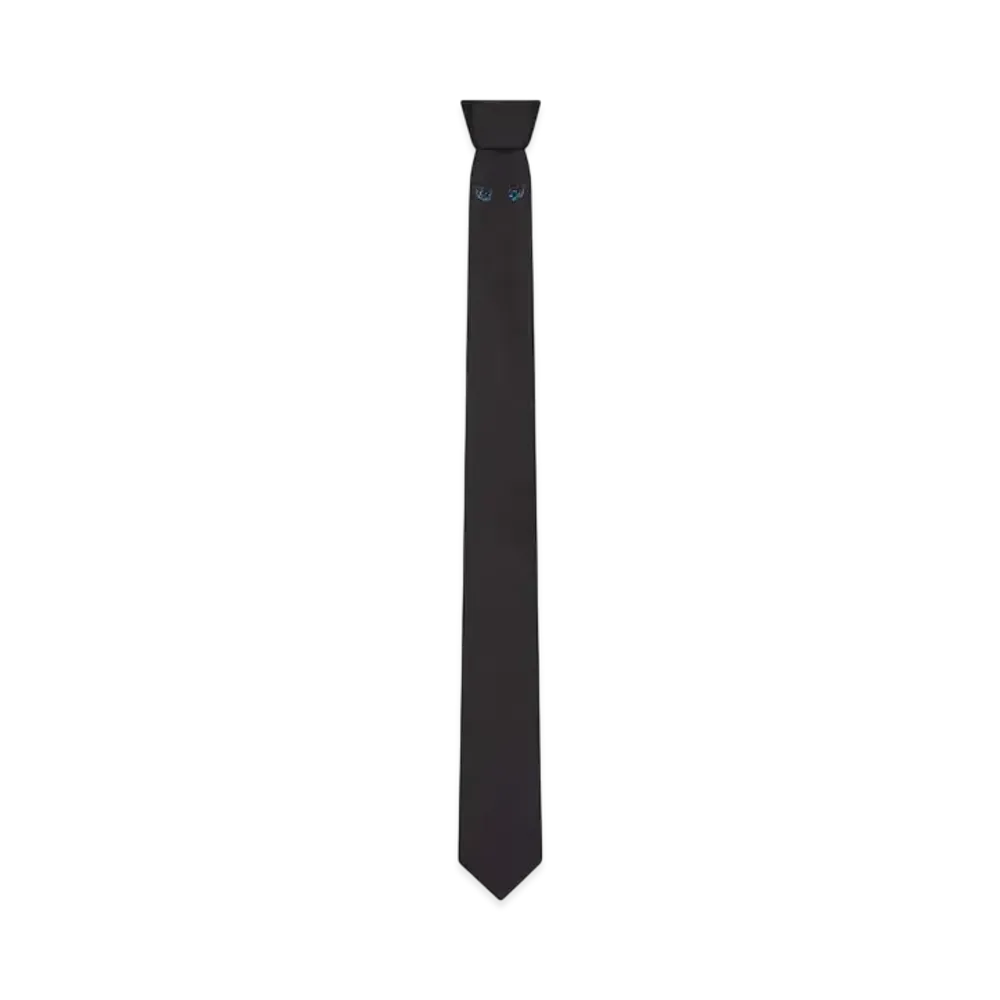 GIVENCHY Tie In Embroidered Silk With Cat's Eyes "Black"
