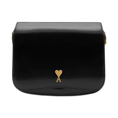 AMI PARIS Glazed Leather Paris Paris Bag "Cherry"