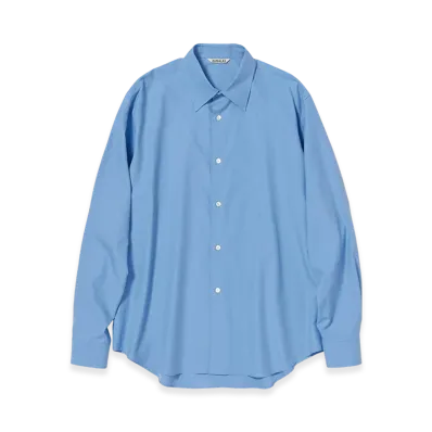 AURALEE Washed Finx Twill Shirt "Blue"