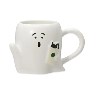 STARBUCKS Seasonal Goods "Playful Halloween Cat" Halloween 2025 Mug Ghost Glow in the Dark 355ml "White"