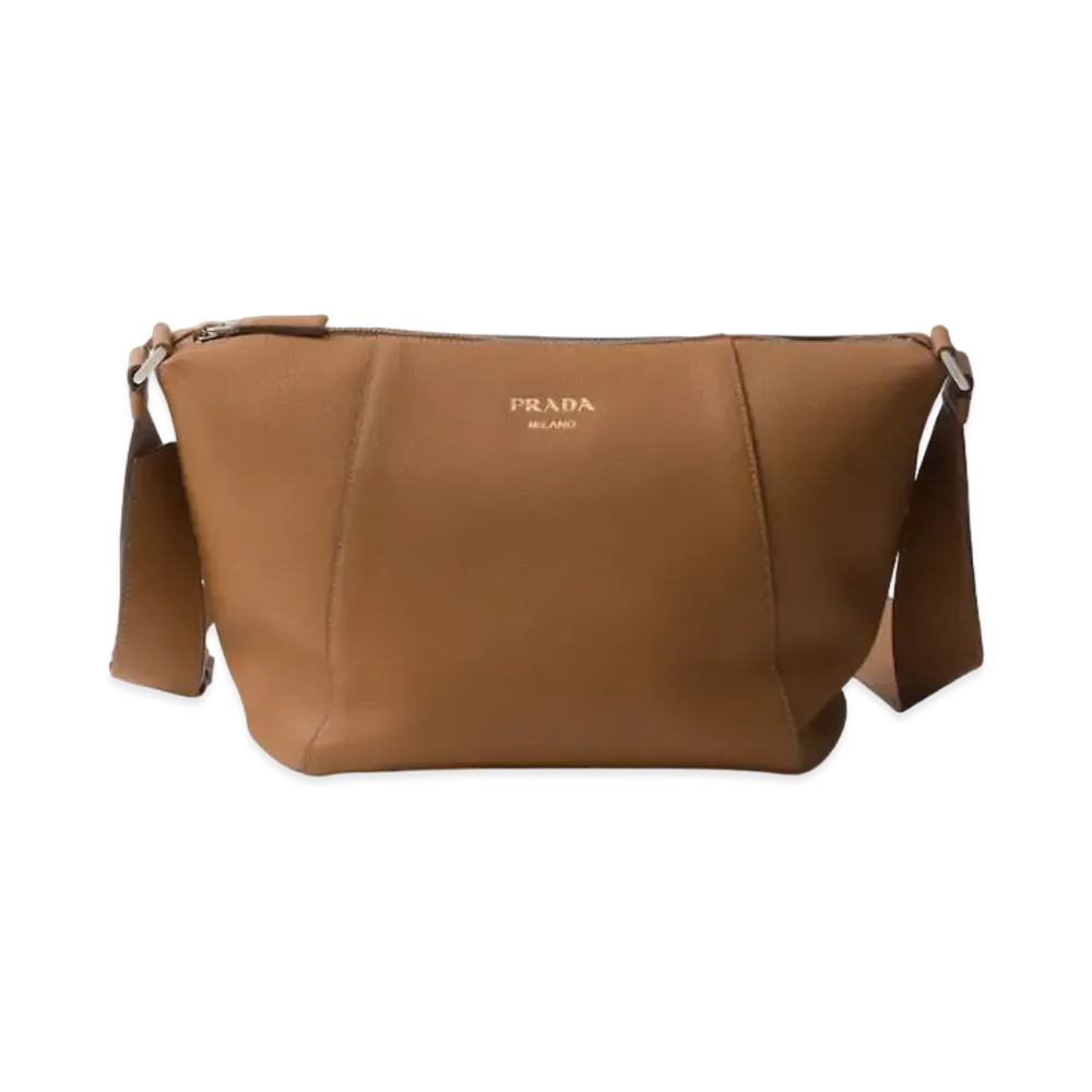 PRADA Leather Shoulder Bag "Camel"