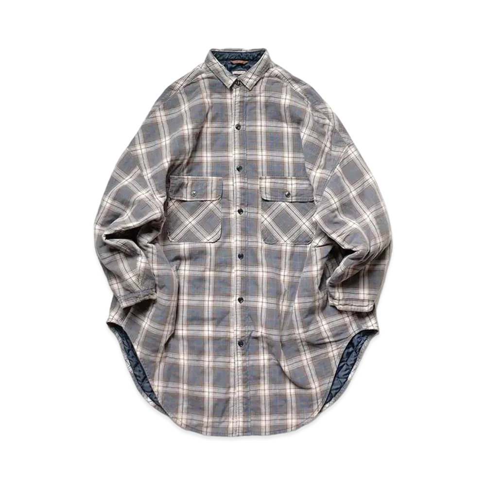 KAPITAL NELCK QUILTING SLAPPY SHIRT COAT "Navy"