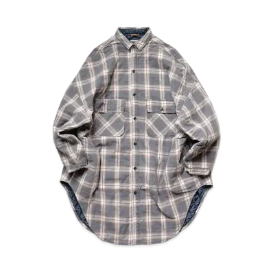 KAPITAL NELCK QUILTING SLAPPY SHIRT COAT "Navy"