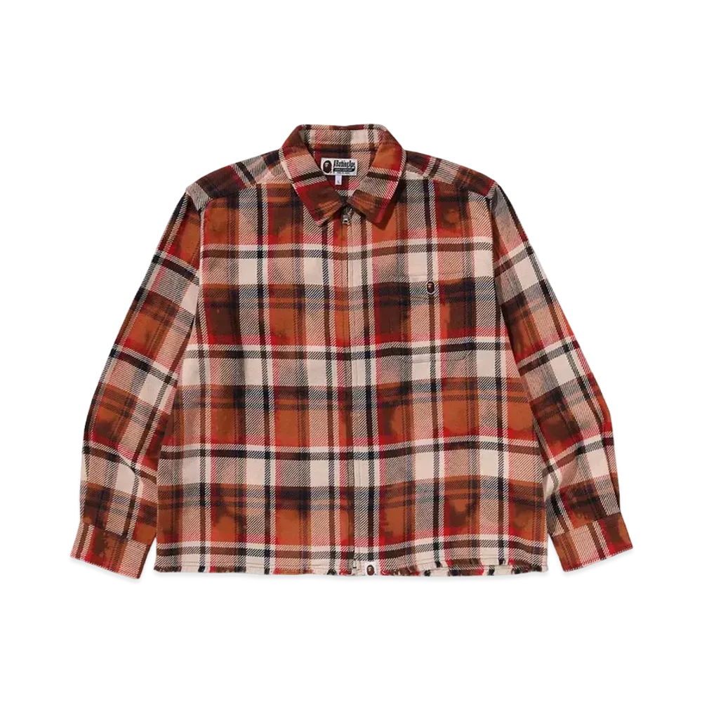 A BATHING APE Zip Shirt "Red"