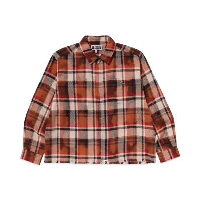 A BATHING APE Zip Shirt "Red"