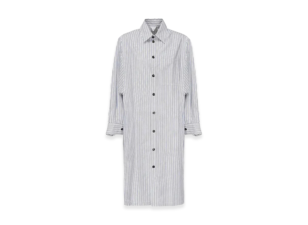 Bottega Veneta Women's Light Cotton Striped Dress "White"