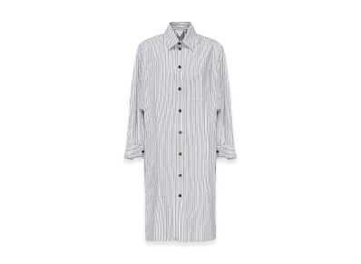 Bottega Veneta Women's Light Cotton Striped Dress "White"