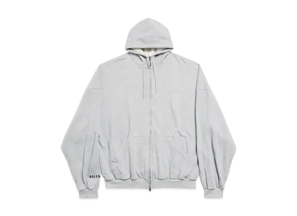 BALENCIAGA Hi There Large Zip-Up Hoodie "Heather Gray"