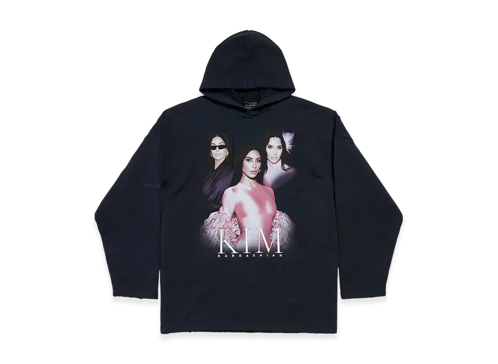 BALENCIAGA Kim K No Rib Hoodie "Fade Black"