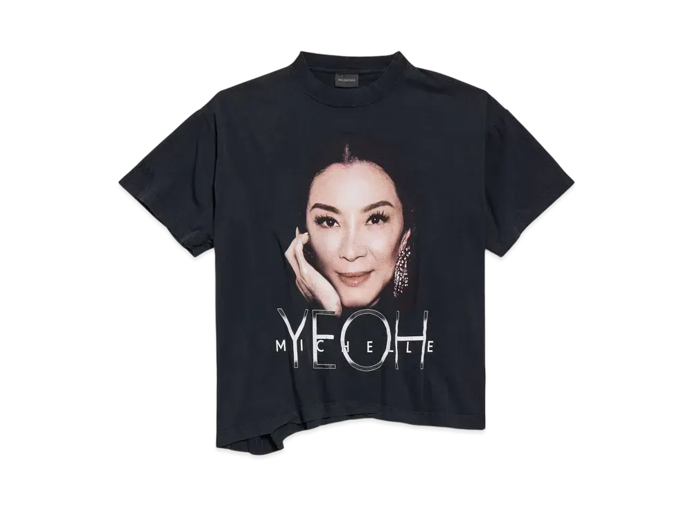 BALENCIAGA Michelle Boxy T-Shirt "Washed Black"