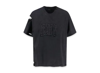 BALENCIAGA Women's T-Shirt Logo Destroyed "Black"