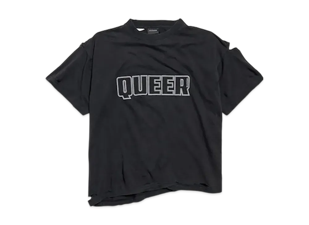 BALENCIAGA Queer Typo Boxy T-Shirt "Fade Black"