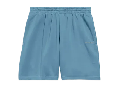 BALENCIAGA Men's Back Reflective Shorts "Gray Blue"