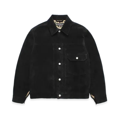 WACKO MARIA Suede Leather Trucker Jacket "Black"