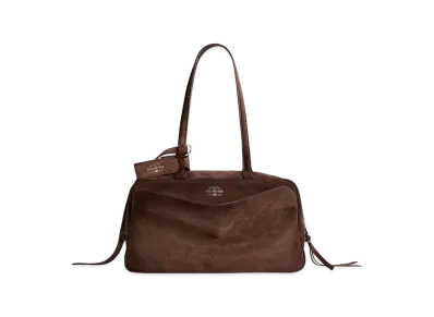 BALENCIAGA Carrie Bowling Bag Medium "Light Espresso"